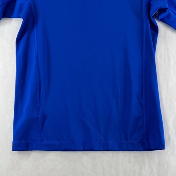 Lands' End Rash Guard Swim Top Youth L Short Sleeve Mock Neck Stretch Royal Blue - Picture 6 of 11